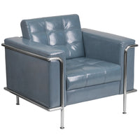 Flash Furniture HERCULES Lesley Series Contemporary Grey LeatherSoft Chair with Encasing Frame-Contemporary Style
