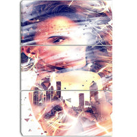 Designart Her City Street Art Canvas Artwork, (PT3607-3P)-Print