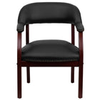 Flash Furniture Black Vinyl Luxurious Conference Chair with Accent Nail Trim-Captain's Chair