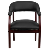 Flash Furniture Black Vinyl Luxurious Conference Chair with Accent Nail Trim-Captain's Chair