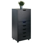 Winsome 20616 Halifax Cabinet Black Finish-Optional casters, 2 of which are locking