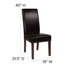 Flash Furniture Greenwich Series Parsons Chair, Brown Leather (QYA379061BRNL)-Protective Plastic Floor Glides