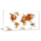 Designart Honey Brown Map Canvas Art Print, (PT2708-32-16)-Print