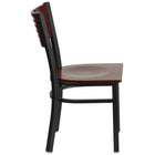 Flash Furniture HERCULES Series Black Slat Back Metal Restaurant Chair - Mahogany Wood Back & Seat-Mahogany Wood Slat Back Design