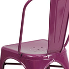 Flash Furniture Commercial Grade Purple Metal Indoor-Outdoor Stackable Chair-Purple Powder Coated Frame Finish