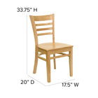 Flash Furniture HERCULES Series Ladder Back Natural Wood Restaurant Chair-Natural Wood Frame Finish