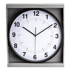 Gry Mattr 12" Round Contemporary Silent Ticking Clock - Black Frame-Ready to hang