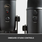 Blue Yeticaster Professional Broadcast Bundle - Black-Polar Patterns: cardioid, bidirectional, omnidirectional, stereo