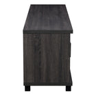 CorLiving LFF-101-B Fremont Grey TV Bench with Glass Cabinets for TVs up to 95"-4 framed tempered safety glass doors