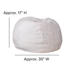 Flash Furniture Small Furry Kids Bean Bag Chair - White-Spot Clean with Damp Cloth
