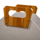 Truu Design Foldable Storage Bin with Bamboo Handle - 13" x 13.4" - Beige-Perfect for storing and organizing small household products, stationery items, or craft supplies