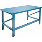 Kleton Extra Heavy-Duty Workbenches - All-Welded Benches, Steel Surface (FF495)-All-welded construction features a wood-filled 3/16" steel top with 11 gauge steel legs and stringers