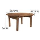 Flash Furniture HERCULES Series Round Farm Inspired, Rustic & Antique Pine Dining Room Table-7