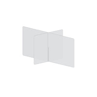 Mark Maker 4 Way Table Divider - 42" L x 23.5" W x 23.5" H - 1/4" clear acrylic - no pass throughs-Social distancing for up to 4 people