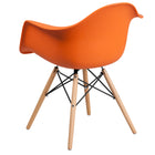 Flash Furniture Alonza Series Orange Plastic Chair with Wooden Legs-Polypropylene Molded Structure