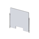 Mark Maker Rod Sneeze Guard - 30" W x 31.5" H panel 1/4" Clear Acrylic and 24" high aluminum rod set - with 4" x12" pass through-Optimal social distancing between two groups of people