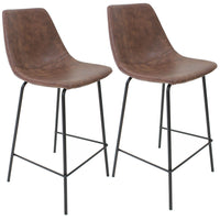 My Home My Living Vintage Faux Leather Counter Stool - Brown - 2 Pack-Vintage brown faux leather upholstery with foam seat and back