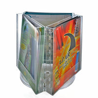 Azar Displays 11.5" x 9" Letter Size 3-Pocket Revolving Modular Crystal Styrene Brochure Holder (252320)-Use for printed material measuring 11"H x 8.5"W