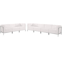 Flash Furniture  Hercules Imagination Series Leather Sofa Set, 5 Pieces, White (ZBIMAGSET17WH)-White Bonded Leather