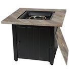 Endless Summer 30" The Harper Square Gas Fire Pit-Includes bronze fire glass, UV printed table insert and protective cover