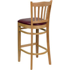 Flash Furniture HERCULES Vertical Slat Back Walnut Wood Restaurant Barstool - Burgundy Vinyl Seat - 2 Pack-2.5" Thick Foam Padded Seat