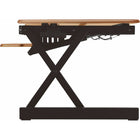 Rocelco 32" Adjustable Sit/Stand Keyboard Desk Riser with Anti Fatigue Mat - Teak-Grommet hole for cable management