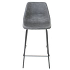 My Home My Living Vintage Faux Leather Counter Stool - Grey - 2 Pack-Sturdy black powder coated steel legs and footrest