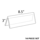 Azar Displays 3" x 8.5" Double Sided Acrylic Nameplates, Clear, 10 Pack (192805)-Great for offices, schools, business and much more