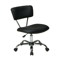OSPHF Vista Task Office Chair, Black-Padded Vinyl Seat and Back
