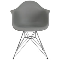 Flash Furniture Alonza Series Plastic Chair with Chrome Base - Moss Grey-Accent Side Chair