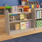 Flash Furniture Bright Beginnings Commercial Grade 3 Shelf Double Sided Wooden Classroom Storage Unit - Natural-Holds up to 100 LBS. Static Weight Capacity