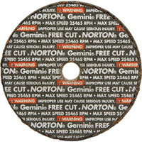 Norton Portable Small Diameter Reinforced Cut-Off Wheels - Gemini, 3" x 0.035", 1/4" Arbor - 36 Pack-Abrasive Material: Aluminum Oxide