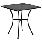 Flash Furniture 28" Square Black Flower Printed Patio Table Set, 4 Chairs (CO28SQ03CHR4BK)-Black Powder Coat Finish