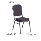 Flash Furniture HERCULES Series Crown Back Stacking Banquet Chairs with Black Patterned Fabric & Silver Vein Frame - 4 Pack-CA117 Fire Retardant Foam