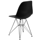 Flash Furniture Elon Series Plastic Chairs with Chrome Base - Black - 2 Pack-Waterfall Seat reduces pressure on your legs