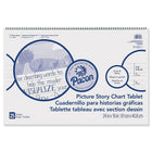 Pacon Chart Tablet Picture Story 24" x 16" White, 3 Pack (PACMMK07426)-Picture Story ruling has 7" picture space at the top, and is 1-1/2" ruled with a 3/4" dotted midline and 1/2" skip space.