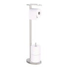 Ovo Toilet Caddy, Chrome-Multi-functional toilet caddy with reserve and tray