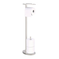 Ovo Toilet Caddy, Chrome-Multi-functional toilet caddy with reserve and tray