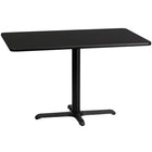 Flash Furniture 30'' x 48'' Rectangular Laminate Table Top, Black with 22'' x 30'' Table-Height Base (XUBK3048T2230)-Hospitality Table
