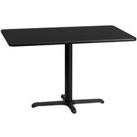 Flash Furniture 30'' x 48'' Rectangular Laminate Table Top, Black with 22'' x 30'' Table-Height Base (XUBK3048T2230)-Hospitality Table