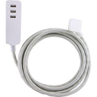 Staples 3-Outlet Extension Cord with USB Ports - 6 ft - Grey-3 grounded AC outlets and 2 USB ports with a shared 2.4A of charging power allow you to power your iPhone, Android, laptop, tablet, or other devices in any space