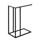 Monarch Specialties 3760 Accent Table - 25"H/White/Black Metal-Product dimensions: 15.75 Inch W x 9.45 Inch D x 24 Inch H