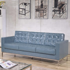 Flash Furniture HERCULES Lacey Series Contemporary Grey LeatherSoft Sofa with Stainless Steel Frame-Button Tufted Back and Seat
