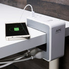 APC 6-Outlet SurgeArrest Essential Surge Protector with 4 USB Ports (PE6U4W)-Multi-Use design allows surge protector to be clipped to side of desk, on top of cubical wall, or stand alone