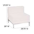 Flash Furniture HERCULES Imagination Series Contemporary Melrose Leather Middle Chair - White-Fixed Seat and Back Cushion