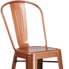 Flash Furniture 30" High Copper Metal Indoor-Outdoor Barstool with Back-Copper Powder Coat Finish
