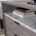 Sauder East Rock Lateral File - Ashen Oak-Open shelf provides additional storage