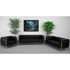 Flash Furniture HERCULES Imagination Series Black LeatherSoft 3 Piece Sofa Set-Add on pieces as your business grows