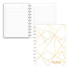 Blueline MiracleBind Gold Collection Notebook -11" x 9-1/16" - White - 116 Pages-Grey ruling with margin