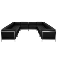 Flash Furniture HERCULES Imagination Series Black LeatherSoft U-Shape Sectional Configuration, 10 Pieces-Contemporary Reception Set